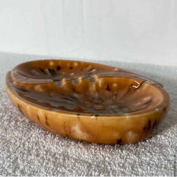 Vintage MCM Glazed Art  Ceramic Pottery Ashtray Trinket Dish - Picture 12 of 14
